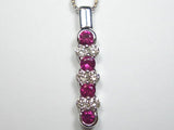 K18WGルビー/ダイヤ ペンダント ネックレス 【誕生石7月】