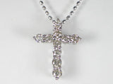 K18WGダイヤクロス ペンダント ネックレス