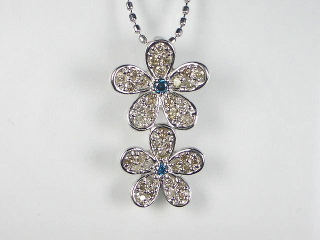 K18WGダイヤ/ブルーダイヤ ペンダント ネックレス – オールジュエリー  
