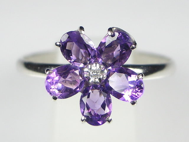 K10WG ルビーアメシストダイヤリング K10WG ルビーアメシストダイヤリング K10WG ルビーアメシストダイヤリング