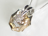 K18WG/PGダイヤ ペンダント ネックレス