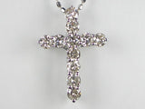 K18WG ホワイトゴールドダイヤモンド クロス ペンダント ネックレス