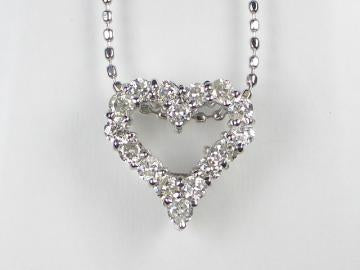 K10WG ハート型ダイヤホワイトゴールドネックレス K10WG ハート型ダイヤホワイトゴールドネックレス｜Yahoo!フリマ（旧