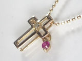 K18PG ピンクゴールドルビークロス ペンダント ネックレス