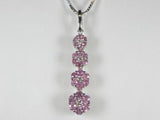 K18WG ホワイトゴールドピンクサファイア/ダイヤ ペンダント ネックレス