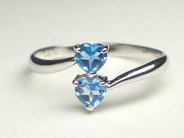 K18WG ホワイトゴールドブルートパーズハート リング – オール