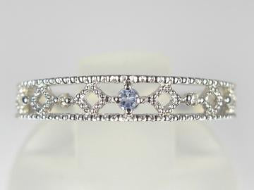 K10WG ホワイトゴールドタンザナイトピンキー リング K10ホワイトゴールドタンザナイトリング(RFR220-002)|TSUTSUMI