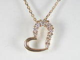 K18PG ピンクゴールドダイヤモンド ハート ペンダント ネックレス