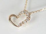 K18PG ピンクゴールドダイヤモンド ハート ペンダント ネックレス