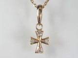K10PG ピンクゴールドダイヤモンド クロス ペンダント ネックレス