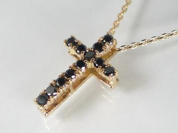 K18PG　ピンクゴールド ブラックダイヤモンド/ダイヤ ペンダント ネックレス