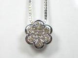 K18WG ホワイトゴールドピンクサファイア/ダイヤフラワー ペンダント ネックレス