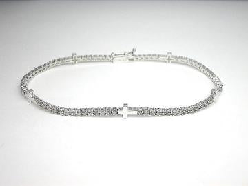 k18WGダイヤモンドブレスレット17cm ブレスレット メンズ 18金 18k K18WG ダイヤモンド 18カラットup