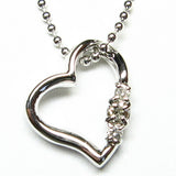 天然 ダイヤモンドオープンハート ネックレス 【誕生石 4月】