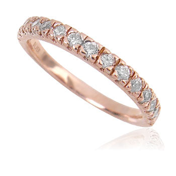 18K ピンクゴールド　ハーフエタニティリング ハーフ エタニティリング ダイヤ 0.1ct 18金 ピンクゴールド K18