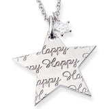 メッセージ ネックレス ・スター Sweet&Happy(ロジウムコーティング)