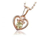 K10PG ピンクゴールド 誕生石ハート ネックレス (8月ペリドット)