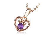 K10PG 誕生石ハート ネックレス (2月アメジスト)