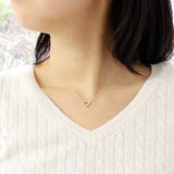 K18YG 0.3ctダイヤモンドオープンハート ネックレス