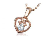 K10PG 誕生石ハート ネックレス (3月アクアマリン)