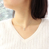 K18WG 0.3ctダイヤモンドトリロジー ネックレス