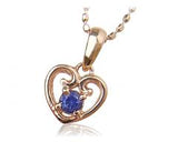 K10PG 誕生石ハート ネックレス (9月サファイア)