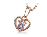 K10PG 誕生石ハート ネックレス (12月タンザナイト)