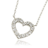 K18WG 0.5ctダイヤモンドオープンハート ネックレス