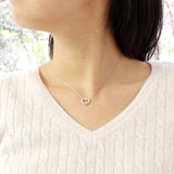 K18WG 0.5ctダイヤモンドオープンハート ネックレス