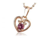 K10PG 誕生石ハート ネックレス (1月ガーネット)