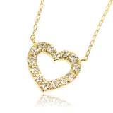 K18YG 0.5ctダイヤモンドオープンハート ネックレス