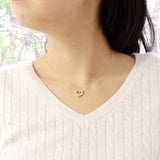 K18YG 0.5ctダイヤモンドオープンハート ネックレス