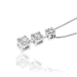 K18WG 0.2ctダイヤモンドトリロジー ネックレス