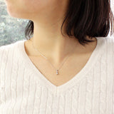 K18WG 0.2ctダイヤモンドトリロジー ネックレス