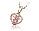 K10PG 誕生石ハート ネックレス (10月ピンクトルマリン)
