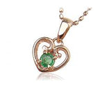 K10PG 誕生石ハート ネックレス (5月エメラルド)