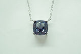 【即納】アレキサンドライト (シンセティック)Cushion 大粒8mm ネックレス