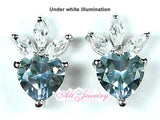 1.9CT アレキサンドライト Corundum - 6mm ハート ピアス 【誕生石6月】【即納】