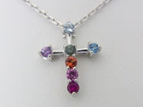 マルチサファイア クロスペンダントトップ