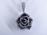 0.78CTブラックダイヤモンド ローズペンダントトップ