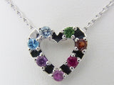 マルチサファイア ハートペンダントトップ