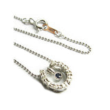 サファイア×ダイヤモンド馬蹄 ネックレス 【9月誕生石】