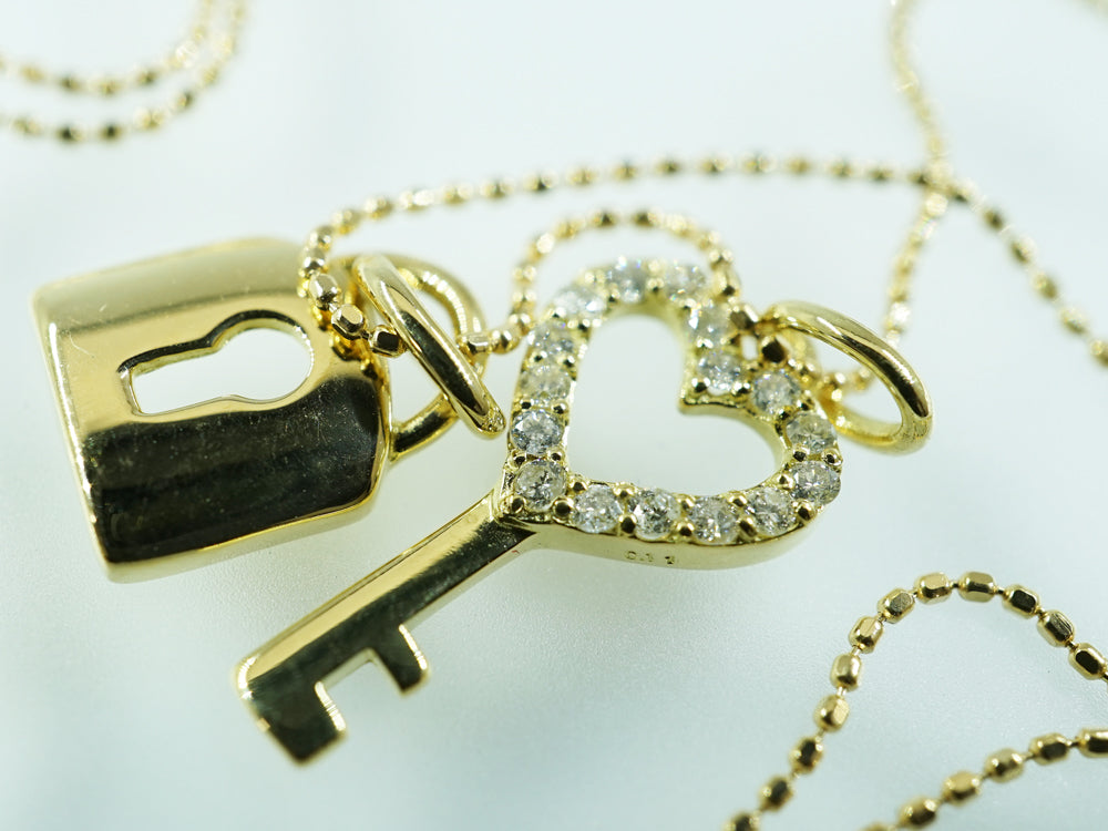 珊瑚水晶クラスター♡♡No.2133 k18 ダイヤモンド鍵