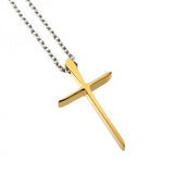 ステンレス シンプルクロス ペンダント トップ 小 イエロー【即納】
