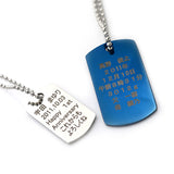 ステンレス カラー ドッグタグ 小 ブルー【即納】