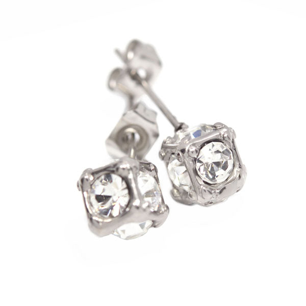 Luna　スワロフスキー Swarovski Baron シルバー　ピアス org.jpg