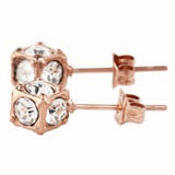 ステンレス4mmスワロフスキー・キューブ型スタッドピアス ピンクゴールド【即納】