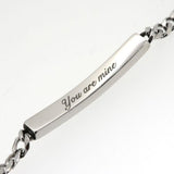 ステンレス 4mm プレート ブレスレット シルバー【即納】