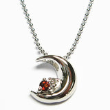 クレッセントムーン シルバー ネックレス 【1月誕生石】