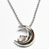 クレッセントムーン シルバー ネックレス 【6月誕生石】